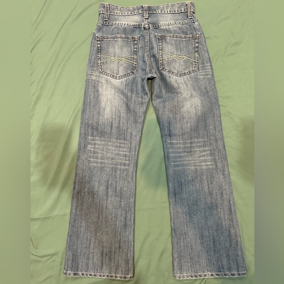 Red Camel blue jeans sz 16 Boys. Whiskered pattern, medium wash denim Adjustable - Picture 1 of 12